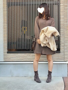 「axes femme（アクシーズファム）のアイテム（ショルダーバッグ）」を使った、そっちゃんさん（レディース・163cm）の冬コーディネート
