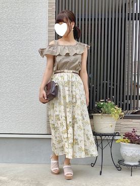 「axes femme POETIQUE（アクシーズファムポエティック）のアイテム（シューズ）」を使った、そっちゃんさん（レディース・163cm）の夏コーディネート