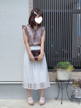 「axes femme POETIQUE（アクシーズファムポエティック）のアイテム（シューズ）」を使った、そっちゃんさん（レディース・163cm）の夏コーディネート
