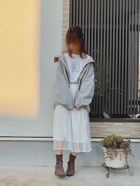 「one after another NICE CLAUP（ワンアフターアナザーナイスクラップ）のアイテム（ブルゾン）」を使った、そっちゃんさん（レディース・163cm）の冬コーディネート