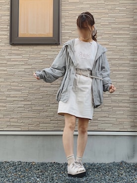 「one after another NICE CLAUP（ワンアフターアナザーナイスクラップ）のアイテム（ブルゾン）」を使った、そっちゃんさん（レディース・163cm）の春コーディネート