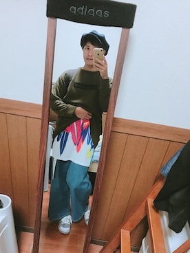 「TESTIFY（テスティファイ）のアイテム（キャスケット）」を使った、はせちゃみんさん（メンズ・171cm）の秋コーディネート