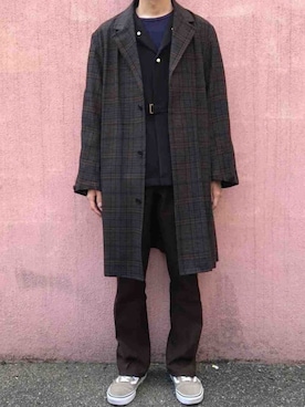 「Steven Alan（スティーブンアラン）のアイテム（チェスターコート）」を使った、piraさん（メンズ・167cm）の秋コーディネート