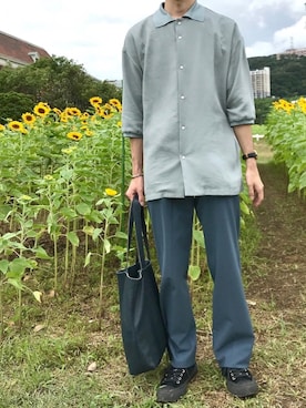 「ひまわり畑」｜「アイテム（アクセサリー）」を使った、piraさん（メンズ・167cm）の夏コーディネート