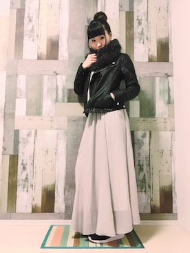 「NIKE（ナイキ）のNIKE WMNS TANJUN (BLACK/WHITE) (17SP) （スニーカー、ブラック系）」を使った、ｙａｔｏさん（レディース・163cm）の春コーディネート