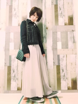 「H&M（エイチ・アンド・エム）のアイテム（アクセサリー、ブラック系）」を使った、ｙａｔｏさん（レディース・163cm）の春コーディネート