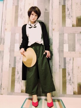 「H&M（エイチ・アンド・エム）のアイテム（アクセサリー、ブラック系）」を使った、ｙａｔｏさん（レディース・163cm）の春コーディネート