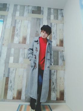 「earth music&ecology（アースミュージックアンドエコロジー）のアイテム（ダッフルコート）」を使った、ｙａｔｏさん（レディース・163cm）の冬コーディネート