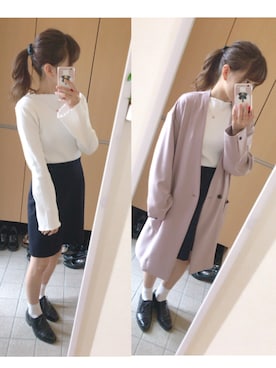 「HARE（ハレ）のアイテム（ノーカラージャケット）」を使った、❥❥Naaさん（レディース・158cm）の秋コーディネート