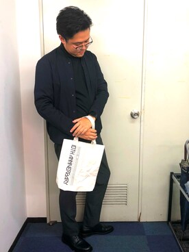 「ADAM ET ROPE'（アダムエロペ）のアイテム（ナイロンジャケット）」を使った、うしさんさん（メンズ・176cm）の秋コーディネート