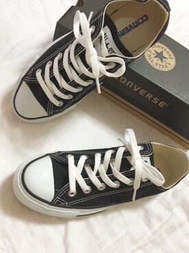 「CONVERSE ALL STAR（コンバースオールスター）のアイテム（スニーカー、ブラック系）」を使った、ななこさん（レディース・159cm）の秋コーディネート