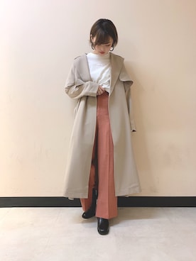 「JEANASIS（ジーナシス）のアイテム（トレンチコート）」を使った、Yさん（レディース・158cm）の春コーディネート