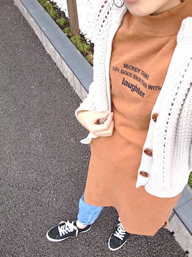 「UNIQLO（ユニクロ）のアイテム（ワンピース/ドレス）」を使った、ayaさん（レディース・162cm）の春コーディネート