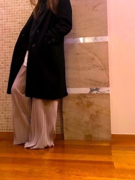 「テーラードコート」｜「アイテム（チェスターコート）」を使った、yumi✨さん（レディース・154cm）の冬コーディネート