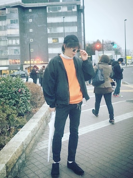 「VOLCOM」｜「アイテム（スウェット）」を使った、Ryo-taさん（メンズ・180cm）の春コーディネート