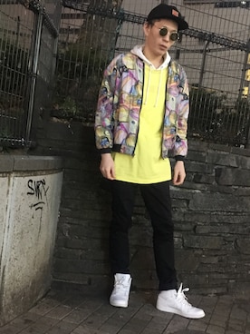 「ベルイエロー」｜「アイテム（ブルゾン）」を使った、Ryo-taさん（メンズ・180cm）の春コーディネート