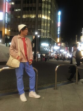 「エアジョーダン」｜「アイテム（ナイロンジャケット）」を使った、Ryo-taさん（メンズ・180cm）の春コーディネート