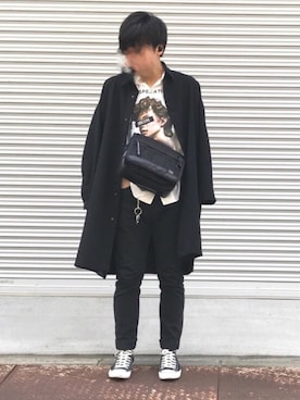 「CONVERSE（コンバース）のALL STAR HI（スニーカー）」を使った、優太さん（メンズ・172cm）の春コーディネート