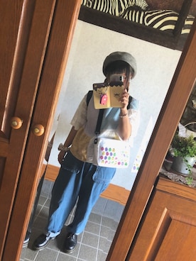 「152cm」｜「アイテム（ハンチング/ベレー帽）」を使った、amoさん（レディース・152cm）の夏コーディネート