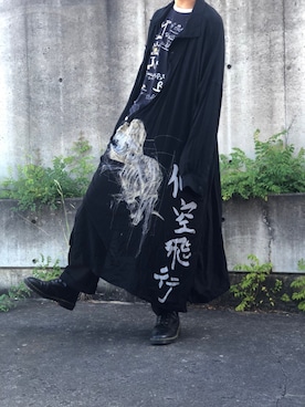 「Yohji Yamamoto（ヨウジヤマモト）のアイテム（その他アウター）」を使った、ーさん（メンズ・182cm）の春コーディネート