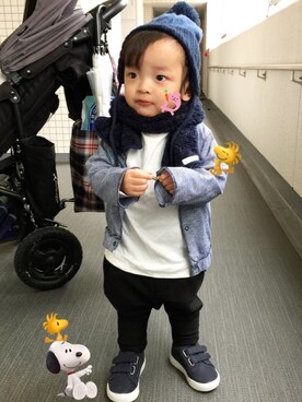 「クリスマス」｜「アイテム（ノーカラージャケット）」を使った、☆RandM☆さん（キッズ・80cm）の冬コーディネート