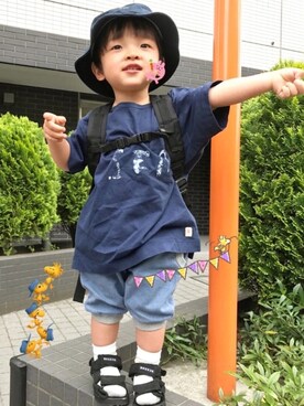 「FITH（フィス）のアイテム（ナイロンジャケット）」を使った、☆RandM☆さん（キッズ・80cm）の春コーディネート