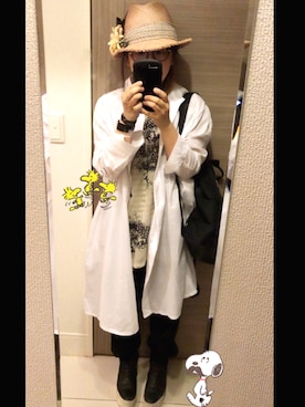 「no brand（ノーブランド）のアイテム（シャツワンピース）」を使った、☆RandM☆さん（キッズ・80cm）の春コーディネート