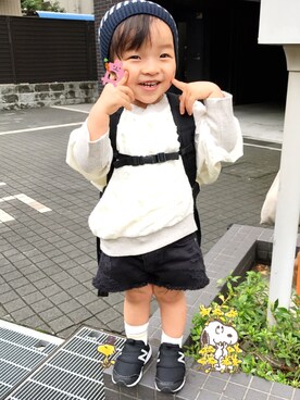 「UJU（ウジュ）のアイテム」を使った、☆RandM☆さん（キッズ・80cm）の夏コーディネート