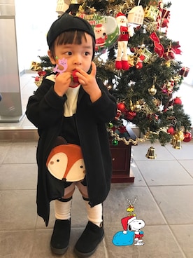 「クリスマス」｜「アイテム（ノーカラージャケット）」を使った、☆RandM☆さん（キッズ・90cm）の冬コーディネート