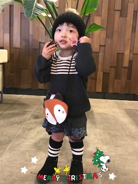 「green label relaxing（グリーンレーベルリラクシング）のアイテム（その他アウター）」を使った、☆RandM☆さん（キッズ・90cm）の冬コーディネート