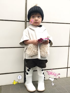 「ZARA KIDS」｜「アイテム（トレンチコート）」を使った、☆RandM☆さん（キッズ・90cm）の冬コーディネート