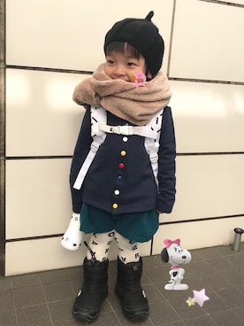 「chocolatesoup（チョコレートスープ）のアイテム」を使った、☆RandM☆さん（キッズ・90cm）の冬コーディネート