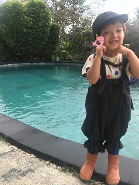 「旅行」｜「アイテム（サロペット/オーバーオール）」を使った、☆RandM☆さん（キッズ・90cm）の秋コーディネート