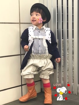 「chocolatesoup（チョコレートスープ）のアイテム」を使った、☆RandM☆さん（キッズ・90cm）の冬コーディネート