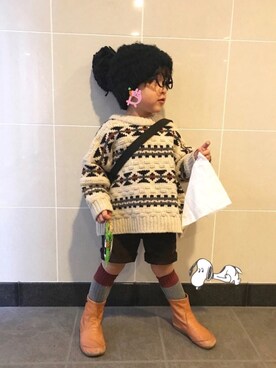 「FITH（フィス）のアイテム（ニットキャップ/ビーニー）」を使った、☆RandM☆さん（キッズ・90cm）の春コーディネート