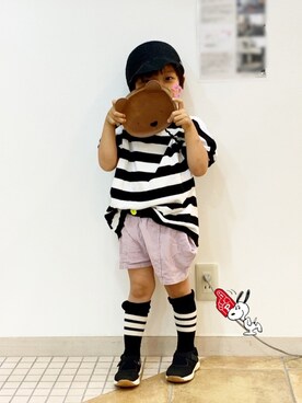 「FITH（フィス）のアイテム（キャップ）」を使った、☆RandM☆さん（キッズ・74cm）の夏コーディネート
