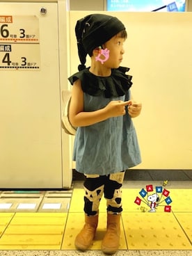 「frankygrow（フランキーグロウ）のアイテム（シャツ/ブラウス）」を使った、☆RandM☆さん（キッズ・100cm）の夏コーディネート