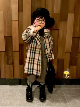 「FITH（フィス）のアイテム（サロペット/オーバーオール）」を使った、☆RandM☆さん（キッズ・100cm）の冬コーディネート