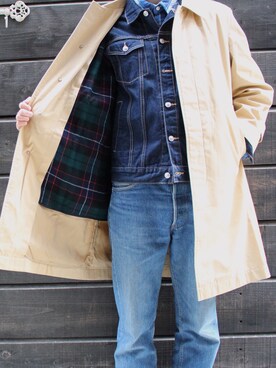 「MUJI」｜「アイテム（その他アウター）」を使った、JUNさん（メンズ・180cm）の冬コーディネート