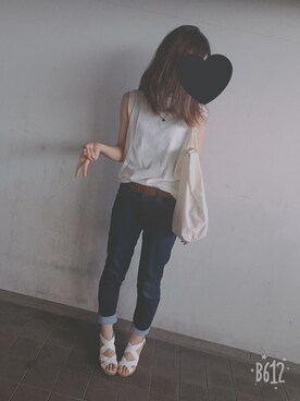 「e.r.g*（イーアールジー）のアイテム」を使った、せなさん（レディース・161cm）の春コーディネート