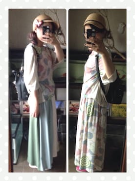 「ふりふ」｜「アイテム（帽子）」を使った、Ai♡myさん（レディース・160cm）の夏コーディネート