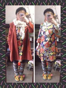 「柄×柄」｜「アイテム（その他シューズ）」を使った、Ai♡myさん（レディース・160cm）の冬コーディネート