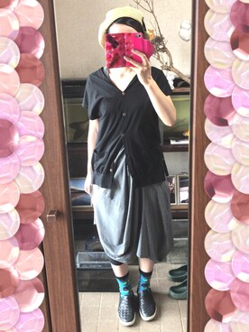 「アシンメトリー」｜「アイテム（スリッポン）」を使った、Ai♡myさん（レディース・160cm）の夏コーディネート