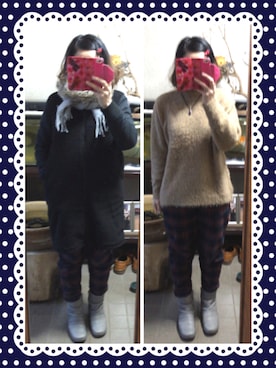 「ECCO」｜「アイテム（その他アウター）」を使った、Ai♡myさん（レディース・160cm）の冬コーディネート