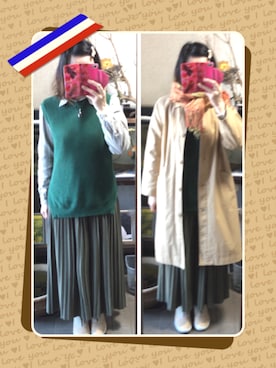 「ECCO」｜「アイテム（ステンカラーコート）」を使った、Ai♡myさん（レディース・160cm）の春コーディネート