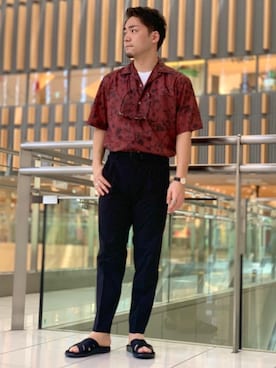 「☆柄シャツ」｜oono_yさん（メンズ・172cm）の夏コーディネート