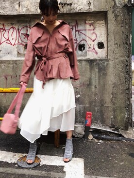 「スナイデル」｜「アイテム（その他アウター）」を使った、SNIDEL_official_snapさん（レディース・160cm）の冬コーディネート