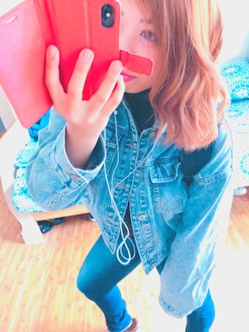 「ぽっちゃり、スキニーデニム」｜「アイテム（ジャケット/アウター）」を使った、Anuriさん（レディース・153cm）の秋コーディネート