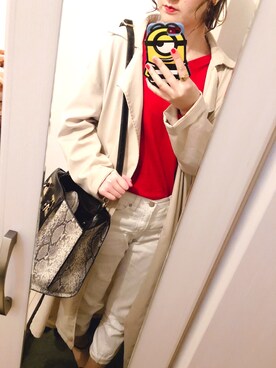 「BACKS（バックス）のアイテム（ジャケット/アウター）」を使った、Ayanoさん（レディース・160cm）の春コーディネート