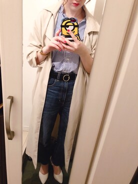 「BACKS（バックス）のアイテム（ジャケット/アウター）」を使った、Ayanoさん（レディース・160cm）の春コーディネート